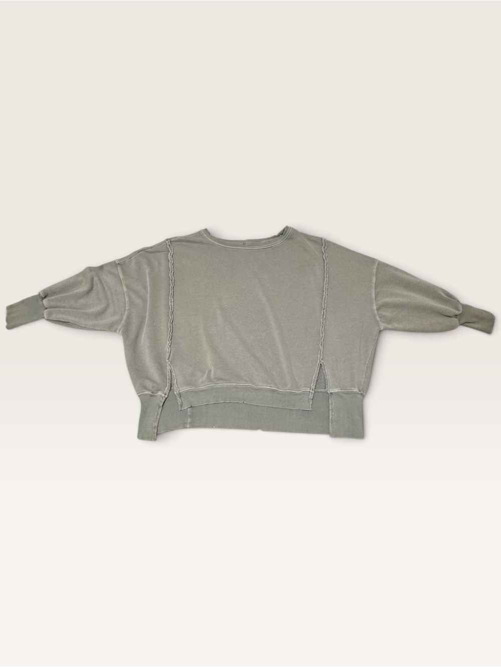 We The Free Camden Cropped Sweatshirt Free People Mushroom Gray XS